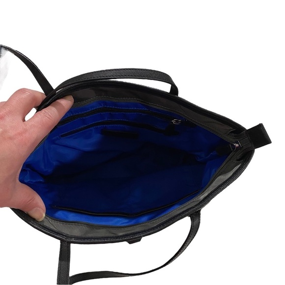 Michael Kors Gray Nylon Kempton Tote Bag Purse Zip Close 10”x15” Silver Charm - Picture 10 of 14